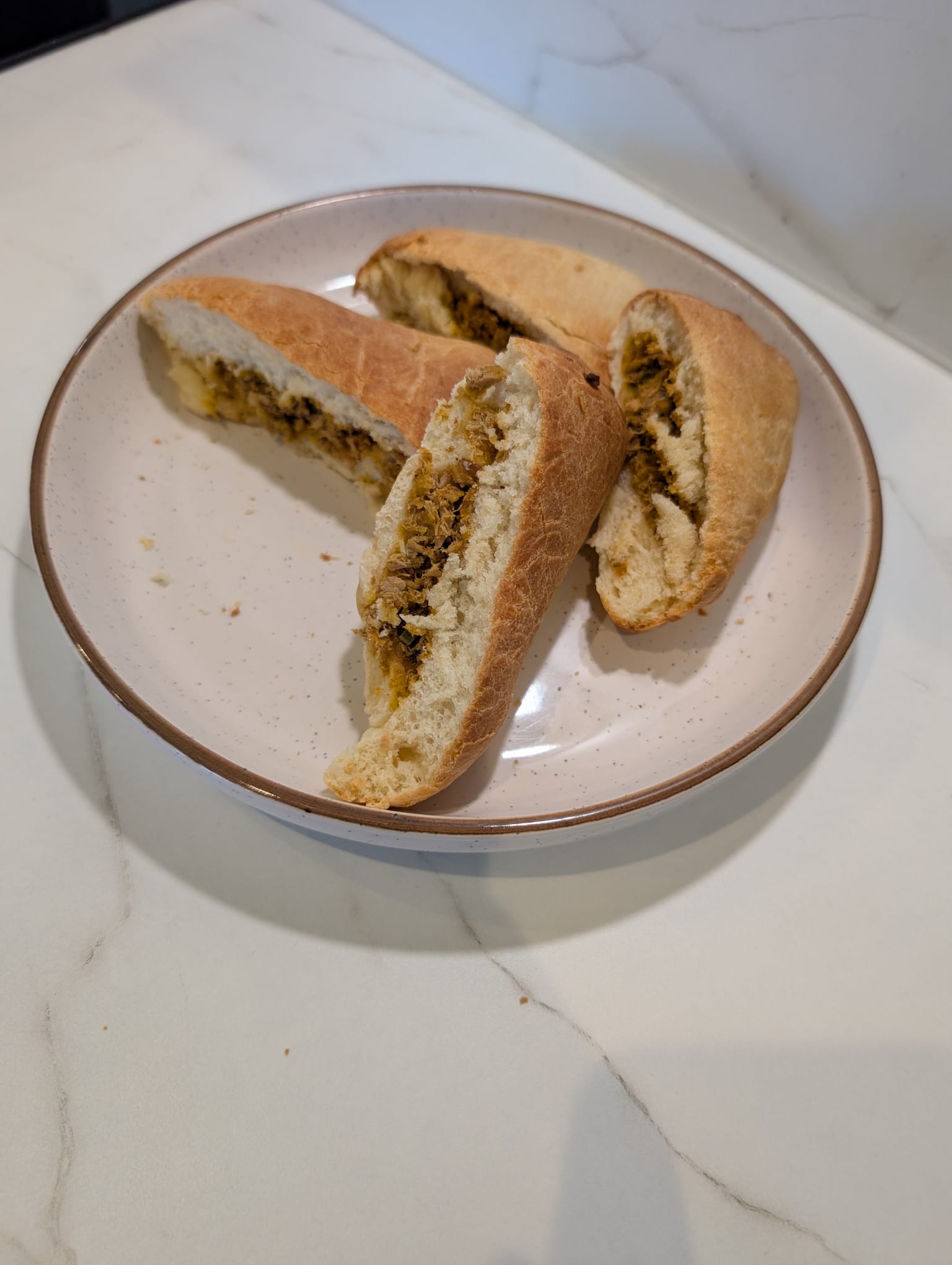 Fish Curry Bun detail
